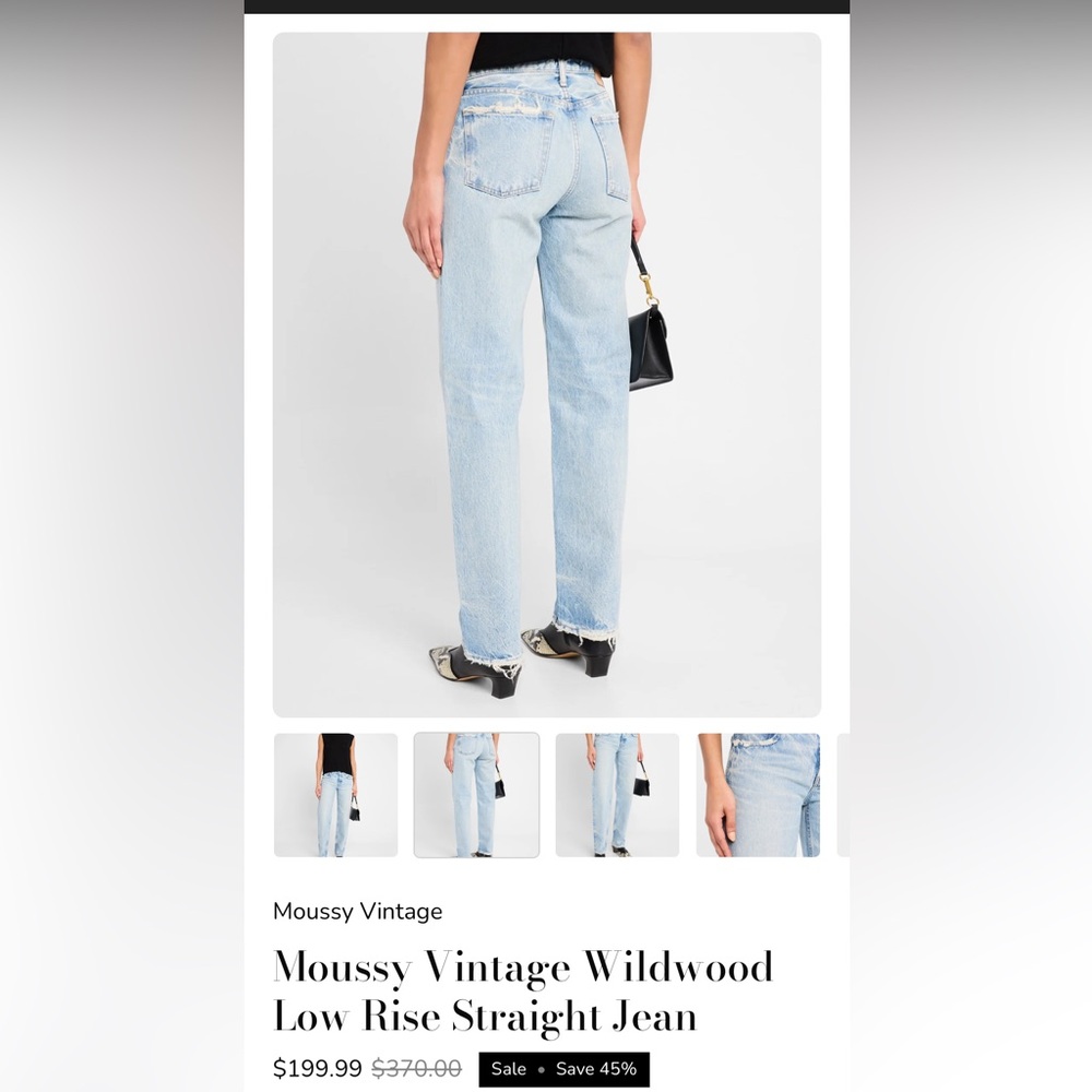 Moussy Vintage Light Blue Straight Leg Jeans